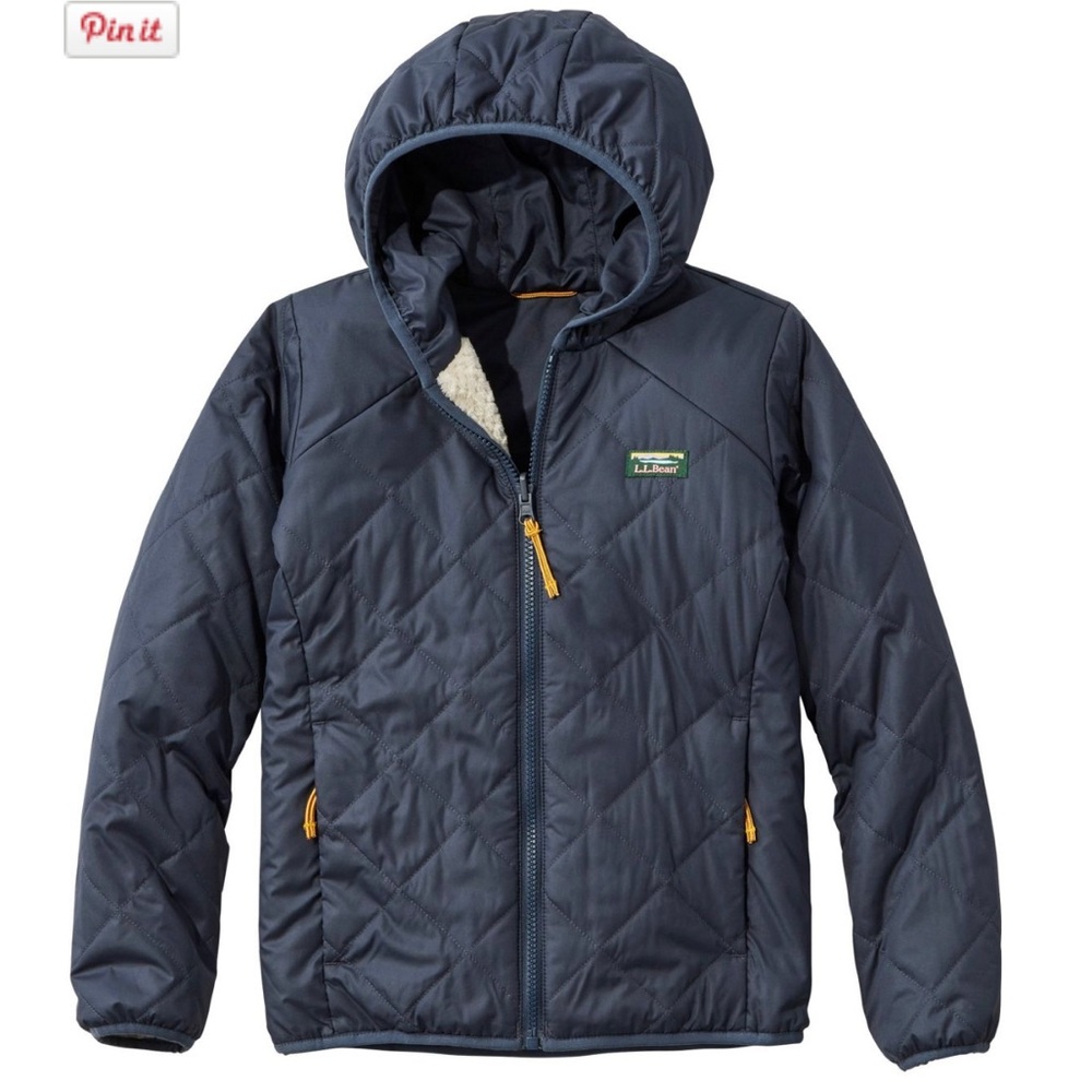 L.L. Bean Kids Navy Jacket with Yellow Accents
